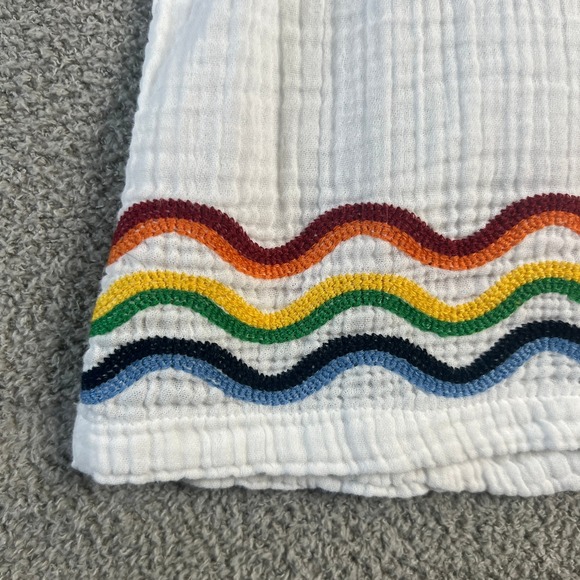 Abercrombie Fitch Trevor Project Mens XLT White Woven S/S ButtonUp Shirt Rainbow - Picture 5 of 13